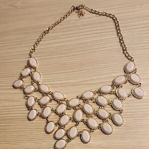 Antique Gold and Cream Statement Necklace